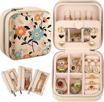 Travel Jewelry Case - Small Jewelry Organizers and Storage Box for Women Girls Teens Cute