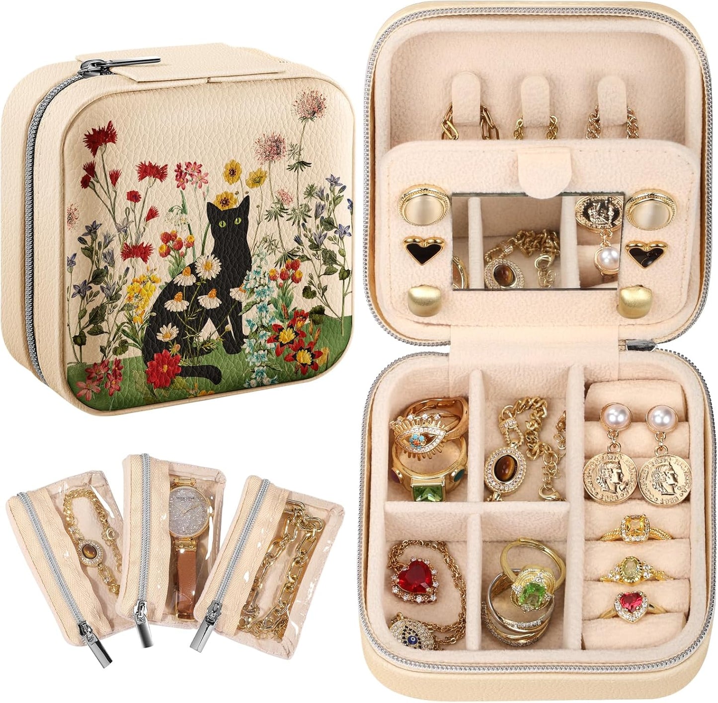 Travel Jewelry Case - Small Jewelry Organizers and Storage Box for Women Girls Teens