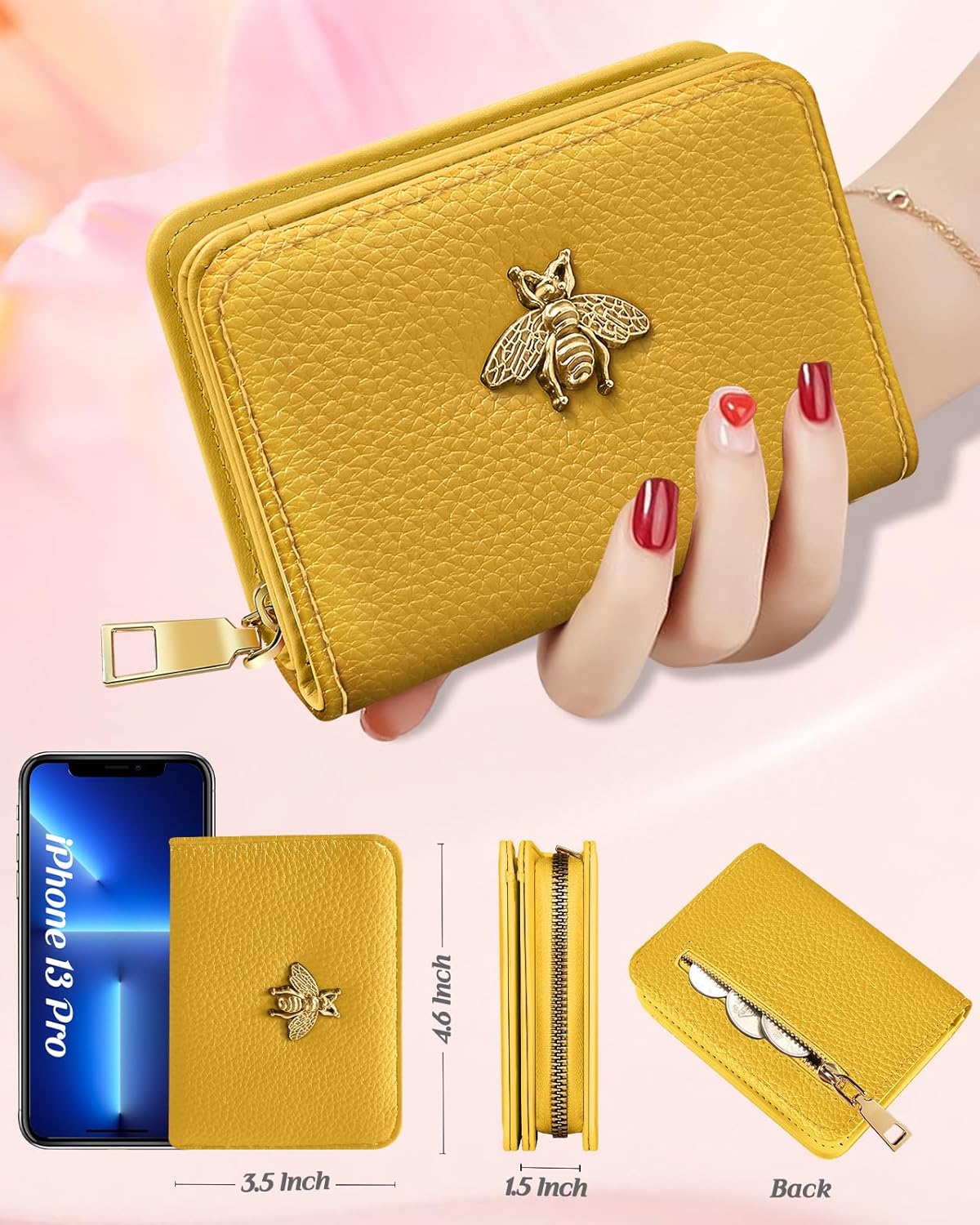 Credit Card Holder Wallet for Women Cute Leather Ladies Teen Girls Female Cardholder Wallets Accordion Purse