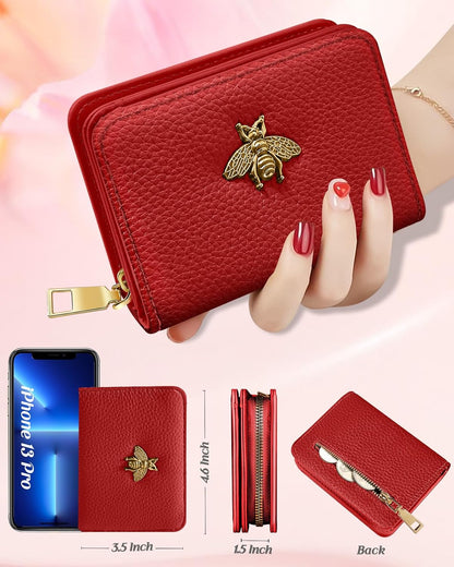 Credit Card Holder Wallet for Women Cute Leather Ladies Teen Girls Female Cardholder Wallets Accordion Purse