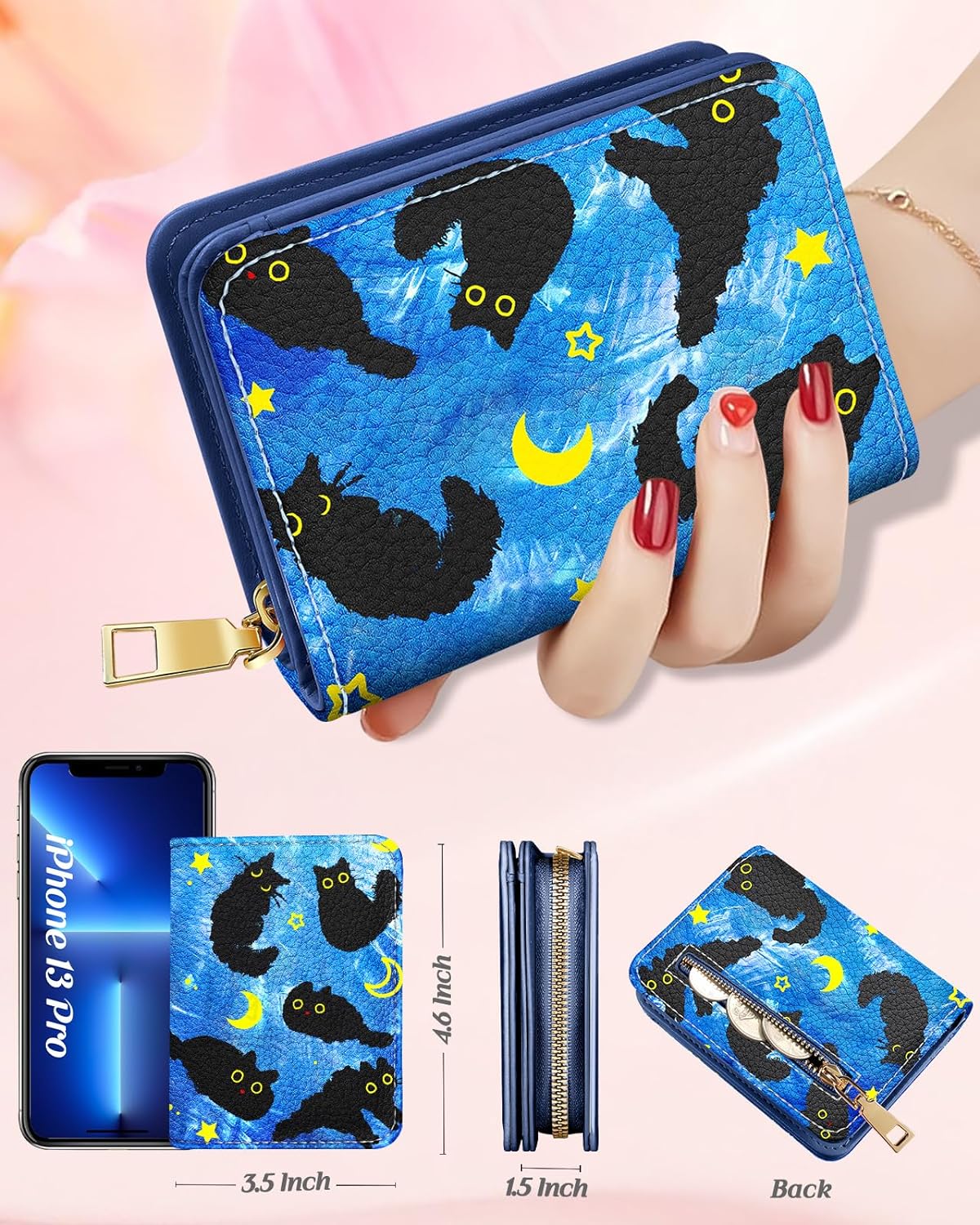 Credit Card Holder Wallet for Women Cute Leather Ladies Teen Girls Female Cardholder Wallets Accordion Purse