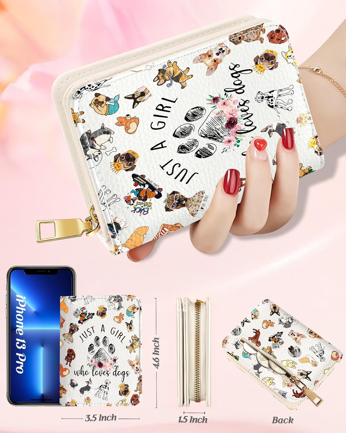 Credit Card Holder Wallet for Women - Cute Leather Ladies Teen Girls Female Cardholder Wallets Accordion Purse