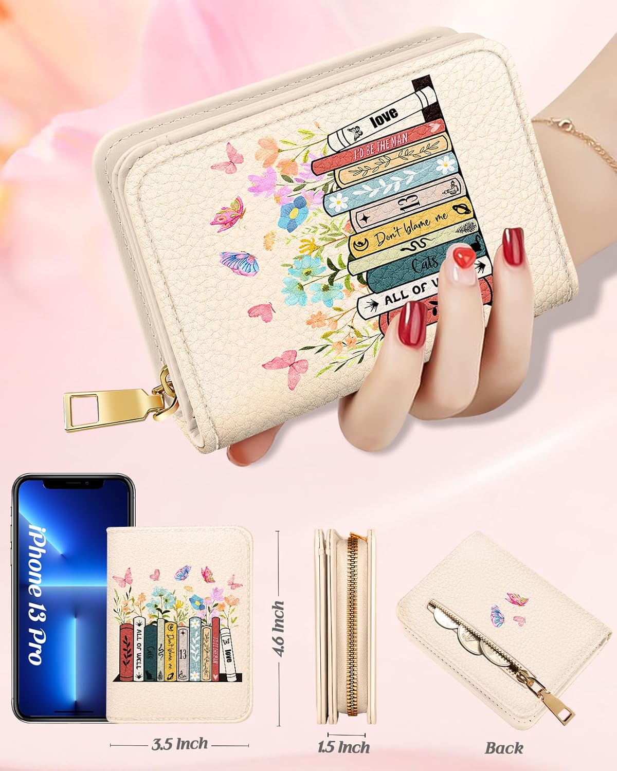 Credit Card Holder Wallet for Women Cute Leather Ladies Teen Girls Female Cardholder Wallets Accordion Purse