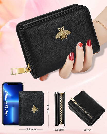 Credit Card Holder Wallet for Women Cute Leather Ladies Teen Girls Female Cardholder Wallets Accordion Purse