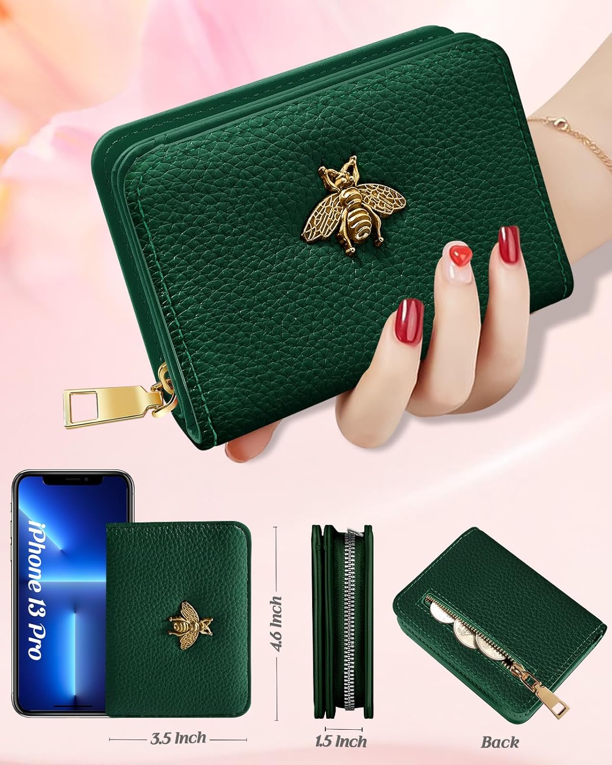 Credit Card Holder Wallet for Women Cute Leather Ladies Teen Girls Female Cardholder Wallets Accordion Purse