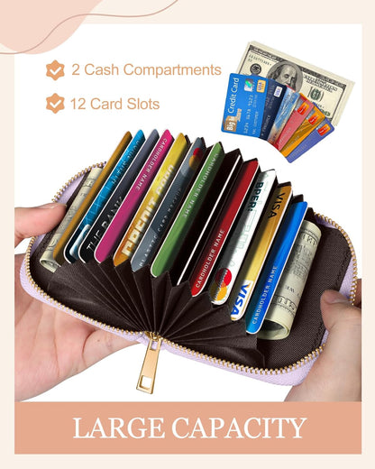 Credit Card Holder for Women Cute Small for Ladies Teen Girls Female Rfid Leather Cardholder Wallets