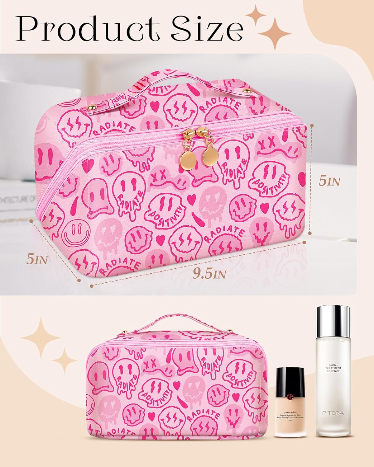 Makeup Bag Travel Cosmetic Bag Toiletry Make Up Bags Cute Women Large Capacity