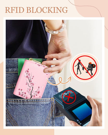 Credit Card Holder for Women Cute Small for Ladies Teen Girls Female Rfid Leather Cardholder Wallets