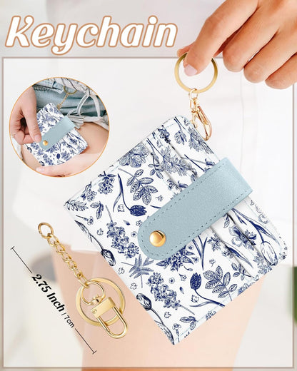 Wallet for Women Cute Bifold Small Card Wallet Rfid with Keychain for Ladies Teen Girls