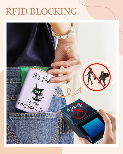 Credit Card Holder for Women Cute Small for Ladies Teen Girls Female Rfid Leather Cardholder Wallets